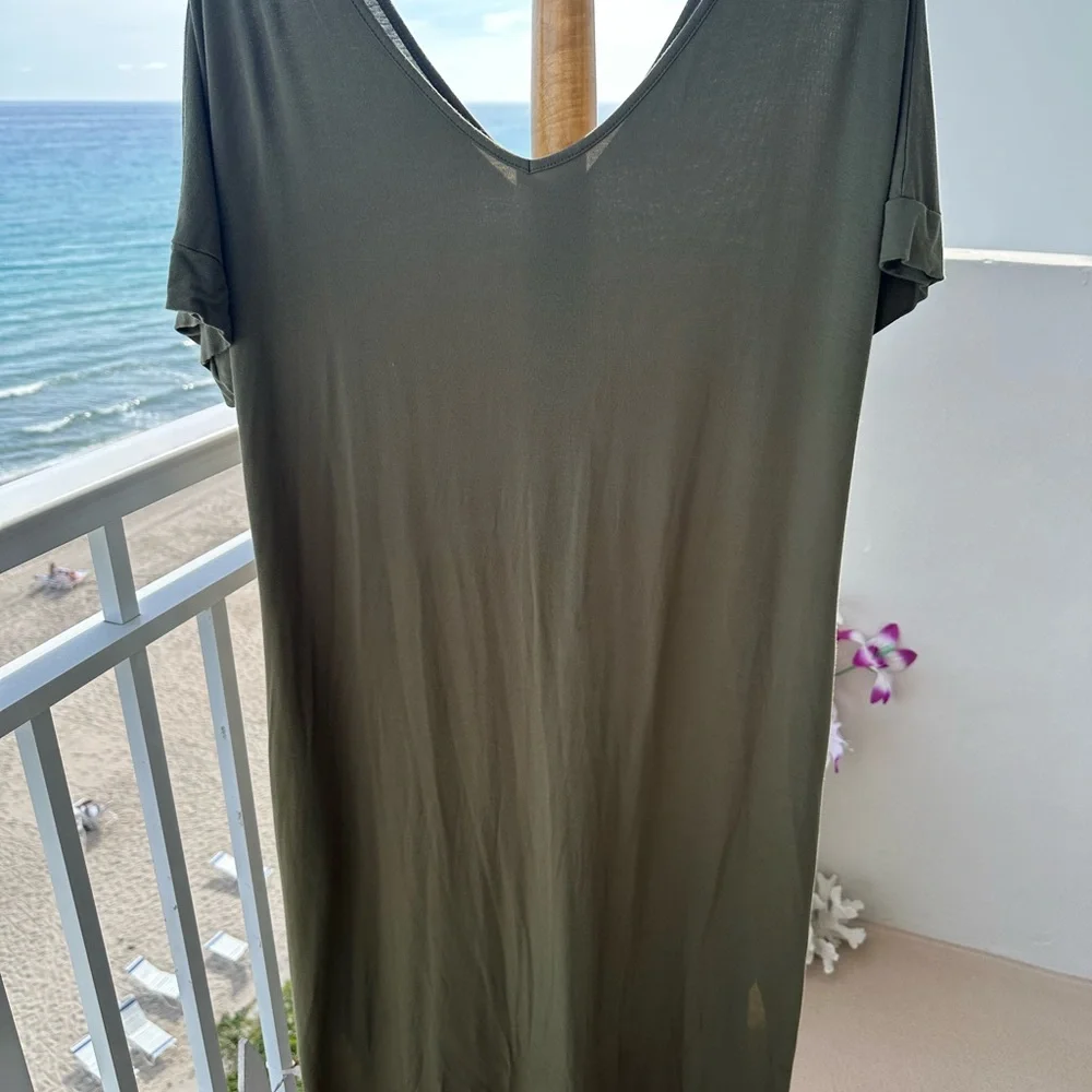 Olive Green Flowing maxi dress